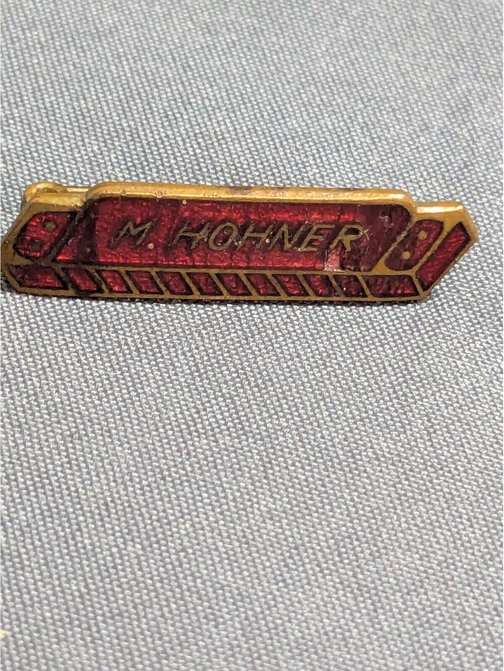Vintage M. Hohner Harmonica Pin Badge